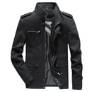 Men's Casual Jackets Solid Spring Autumn Windbreaker Man Coats Washed Pure Cotton Outdoor Overcoats Outwear