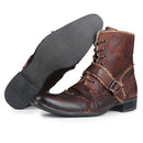 Full Grain Leather Retro Casual Ankle Boots Men's Motorcycle Wear-Leather Work Chelsea Shoes