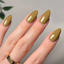 24pcs Brown Almond Press on Nails Pure False Nails Simple Wearable Stick-on Nails Fake Nail