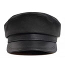 Genuine leather Flat Top Hat Men Retro Simple Leisure Motorcycle Caps Male