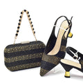 Set for Wedding Women Shoes and Bags To Match Set with Rhinestone Lady Pumps Women Shoes Luxury