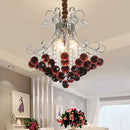 French Gold Cogna Crystal Chandelier European Design Sense Purple Ceiling Decoration LED Pendant Lamp