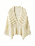 Cream-colored knitted shawl on a white background, Obroi