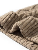 Winter Cable Cashmere Beanie Caps Thick Knit Hat Ribs Warm Women Soft Wool Autumn Skullies Real Guaranteed