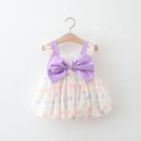 Baby And Girls Dress Summer Colorful Spot Girls Dress Bow Baby Strap Skirt (0-4 Years Old)
