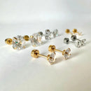 Minimalist Tiny Stainless Steel Flatback Stud Earrings for Women Men Cartilage Tragus 0.8mm Piercings Jewelry