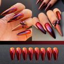 Obroi Collage of red and gold nail designs on a dark background