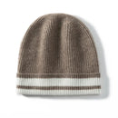 Winter Women Men Cashmere Knitted Striped Beanies Caps Outdoor Keep Warm Hats for Unisex
