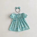 Elegant Princess Girls Lace Collar Dress Summer Infant Kids Dresses for Toddler Girls Clothing Children Costumes