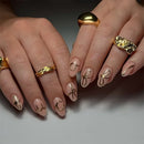 Gold Sun Star Moon Totems Silver French Nail Art Pearl Nails Detachable Finished Nails Press on Nails