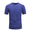 Summer Men Clothing Solid T-shirt O-Collar Short Sleeve Comfortable Breathable Thin Tops Tees