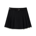 Black skirt with a belt on a white background, Obroi