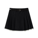 Black skirt with a belt on a white background, Obroi