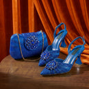 Rhinestone high heel shoe And Bag Pointed-Toe Shoes