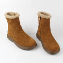 Snow cotton round head flats woolen short boots plush warm snow boots shoes