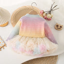 Girls Dress Autumn and Winter Red Celebration Children's Dress Christmas Girls Performance Dress