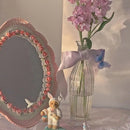 Mirror Large Home Decoration Elegant Pink Baroque Wall-Mounted Mirror for Bedroom Artistic