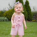Kids Baby Girl Summer Jumpsuit Sleeveless Spaghetti Romper Shorts Infant Playsuit 1-5T
