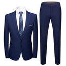 Men Suit Set Male Groom Suit Lapel Slimming Single Breasted Suit  Fine Stitching