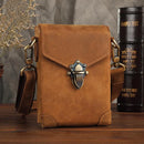 Men Genuine Leather Waist Bag Leather Small Sling Bag Waist Pack Real Leather Shoulder Bag