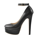 Women Mary Jane Pumps Ankle Strap Stiletto Dress Buckle Shoes Party Thin Heels