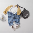 Baby Spring and Autumn Denim Jumpsuit for Boys and Girls Long Sleeved Long Crawling Clothes