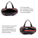Genuine Leather Laptop Briefcase for Men Retro Travel Messenger Bags 15.6 Inch High Capacity Shoulder Bag