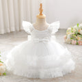 Toddler Bow Wedding Bridesmaids Party Baby Girl Dresses Girls Baptism Evening Costume