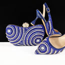 Women Silver Shoes and Bag Set Rhinestone Handbag Italian Design Wedding