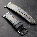 Handmade Head Layer Leather Strap For Apple Watch iWatch Grey and Black Thickened Men's