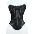 Black corset on a white mannequin against a white background, Obroi
