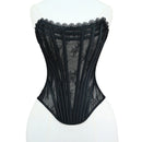Black corset on a white mannequin against a white background, Obroi