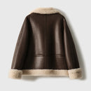 Wool Warm Thickened Short Motorcycle Jacket Autumn Winter Casual Coat For Women