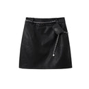 Women's Mini Leather Skirts  Girls Half Skirt Summer Female Clothing
