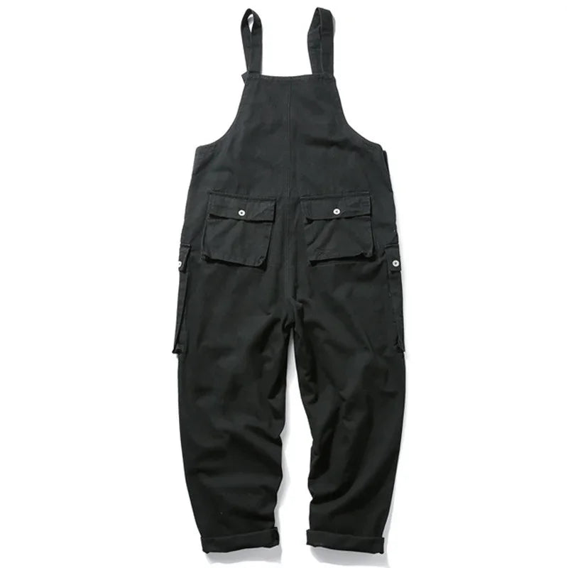 Spring Men's Jumpsuits Overalls Outdoor Pants Male Multi-pockets Straight Trousers