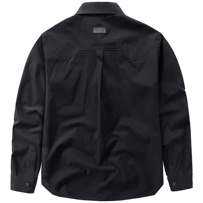 Spring Long Sleeve Tactical Shirts Coat Men Hip Hop Black Tops Male Clothing