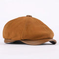 Men's Genuine Leather Beret Hat Warm Winter Hat for Casual Wear