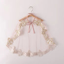 Girls Elegant Dresses Cape Golden Embroidery Child Ceremonial Party Frocks Baby Princess Gown 1-5 Years