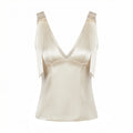 Summer Women's Tank Tops Casual Satin Slim Fit Tie Shoulder Vest