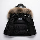 Winter Kids Boys Parka Down Jackets Waterproof Shiny Real Fur Thicken Warm Boys Outerwear Coat Outfit