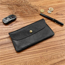 Genuine Leather Wallets Men Long Slim Men's Purse With Passport Card Holder Zipper Coin