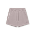 Light purple shorts with a small logo on a white background, Obroi