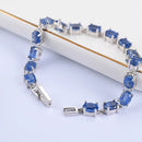 925 Sterling silver chain bracelet with natural kyanite blue gemstones fine jewelry for women