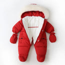 Baby Boys Girls Winter Coat Romper Hooded fur Outwear Toddler Jumpsuit Outwear Jacket