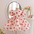 Summer Girls Dress Kids Dresses for Girls Clothes Children Clothes Toddler Teens Princess Dress Pink Strawberry