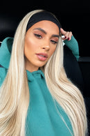 Long Blonde Headband Wig Ombre Blonde Straight Hair Wigs Natural Looking Heat Resistant Fiber for Daily Use