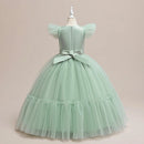 Girls Green Christmas Years Gown Bridesmaid Flower Dress For Wedding Teenage Girls Formals Pageant Gala Costume
