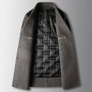 Winter white duck down wool trench coat men jackets