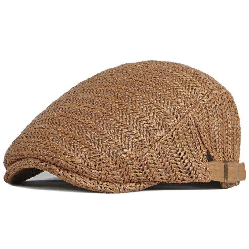 Berets Breathable Straw Spring Summer Sun Hat Beret Hat Adjust Ivy Flat Cap Unisex Beret Cap