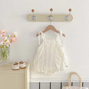 Baby Summer Thin Baby Triangle Vest Sweet Hollow Solid Color Sleeveless Jumpsuit